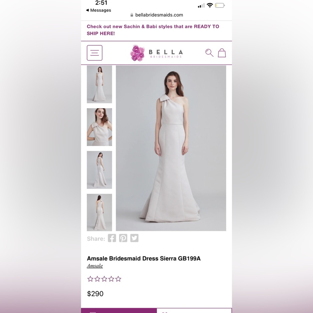 Bella Bridesmaids - Amsale Bridesmaid Dress Sierra GB 199A